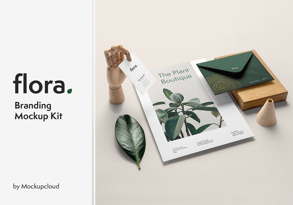 高端植物系品牌样机 Flora Branding Mockup