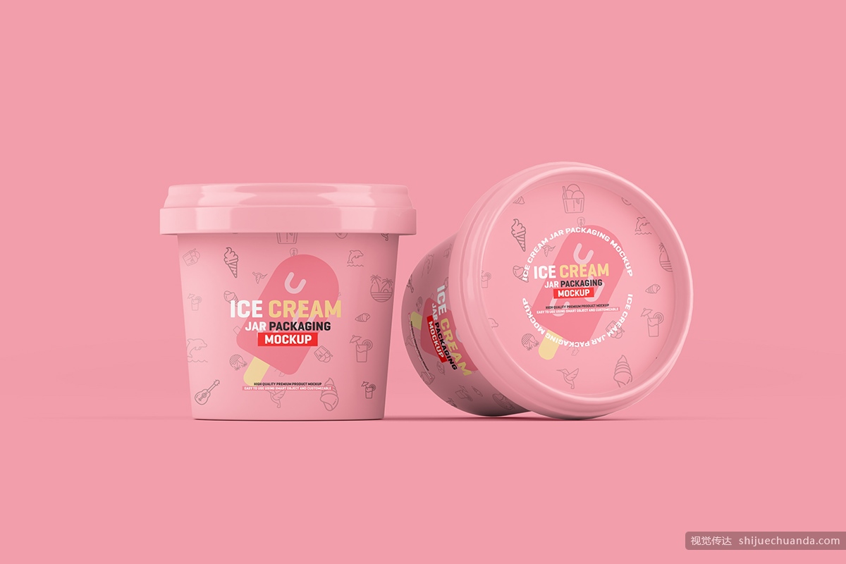 冰淇淋盒子包装样机 Ice Cream Jar Packaging Mockup