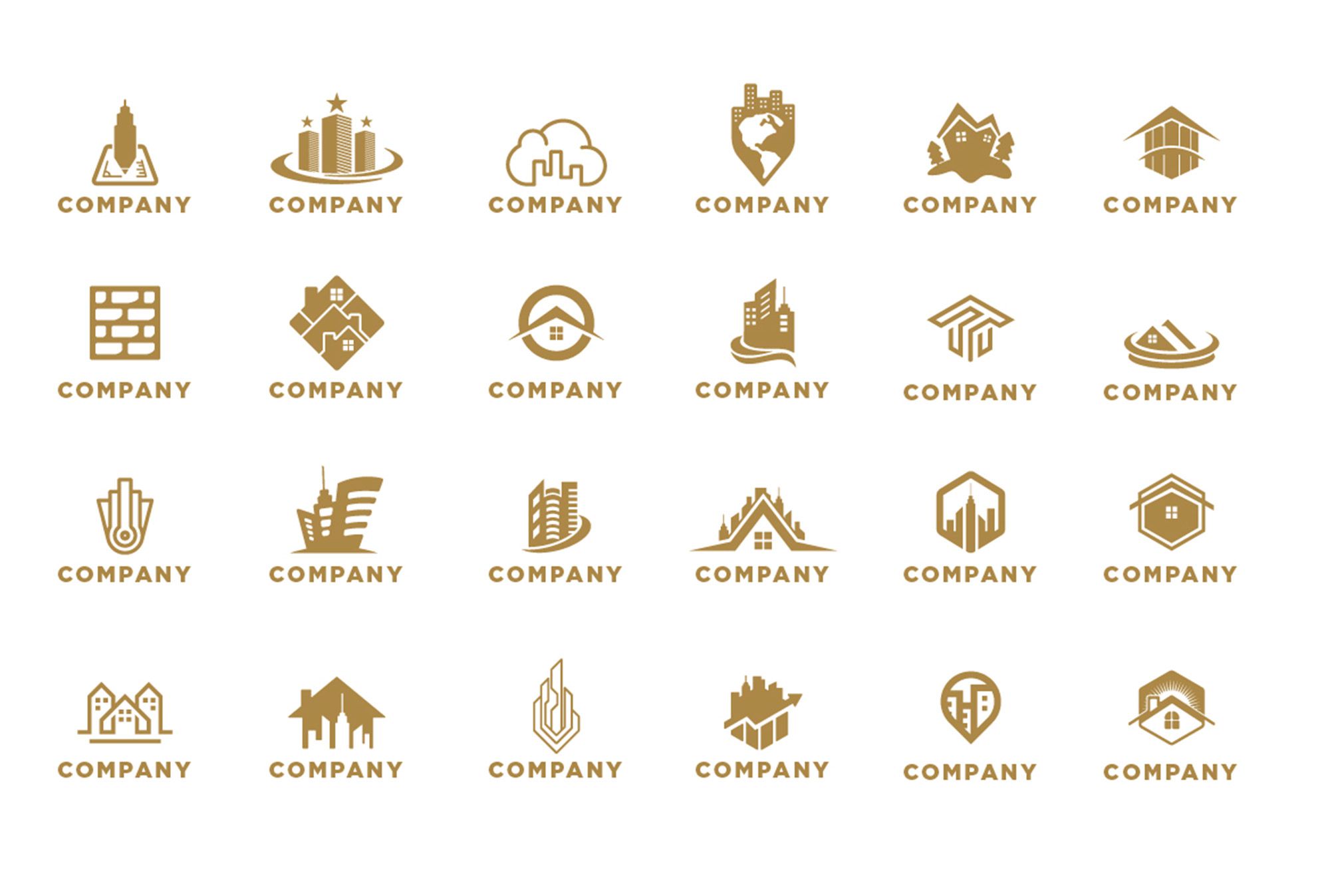 40个现代房地产金融徽标LOGO模板 Modern Real Estate Logos
