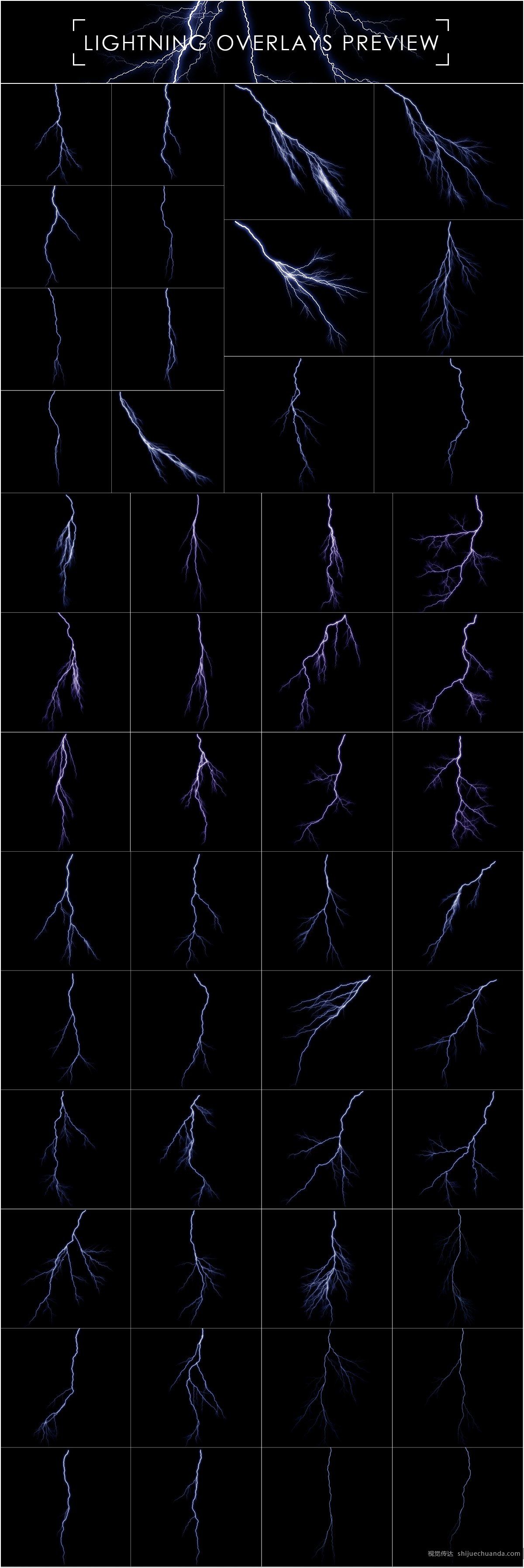 50张闪电效果叠加层 Lightning Effect Overlays