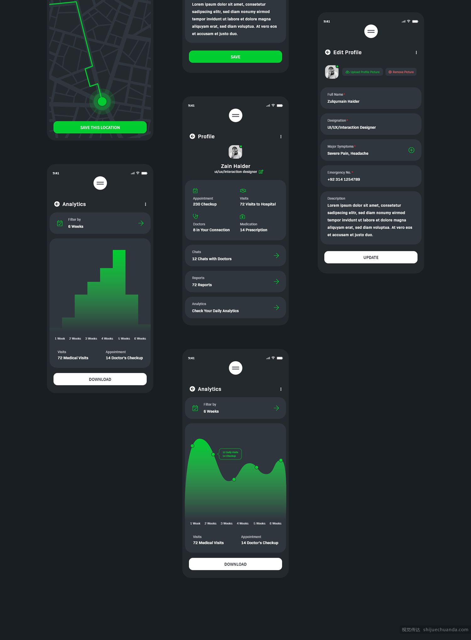 医生医疗提醒Adobe XD UI IOS套件