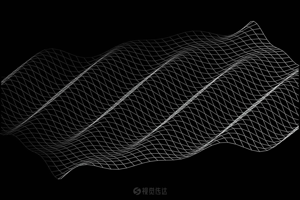 30种抽象波形，网格矢量科技线条