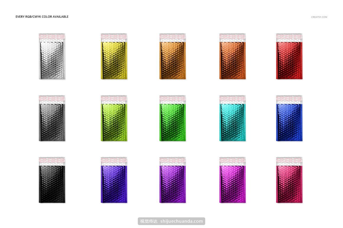 金属气泡快递袋信封文件袋样机PSD模板