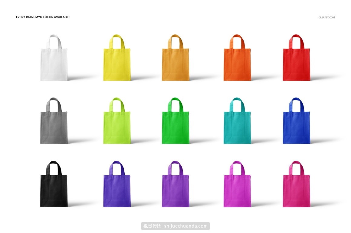 无纺布编织环保购物袋品牌VI提案样机模板