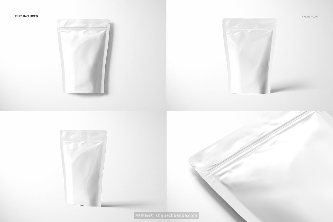 真空自封袋铝箔袋食品塑料包装袋设计样机模板