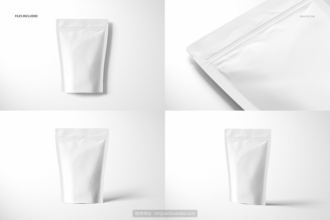 真空自封袋铝箔袋食品哑光包装袋设计样机模板