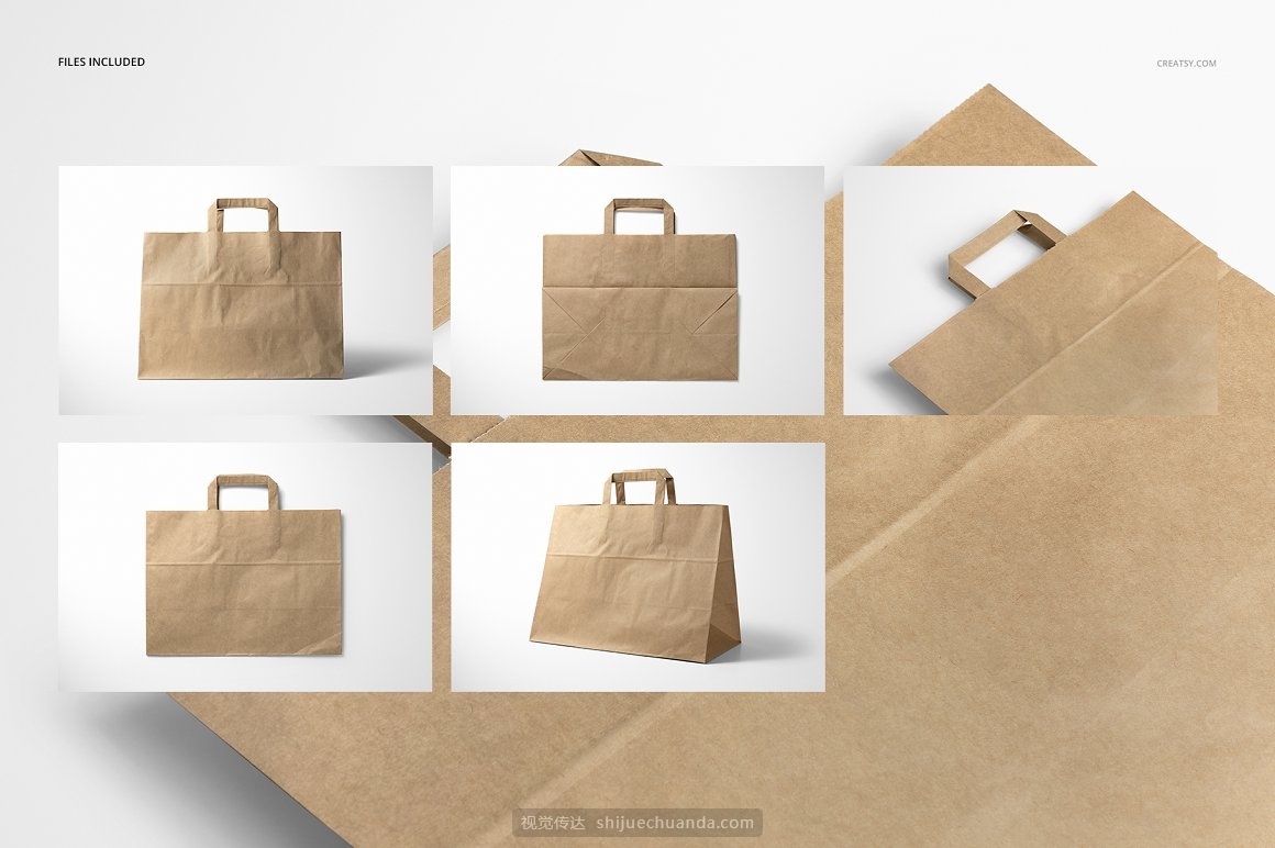 折叠式手提购物袋包装设计提案样机模板