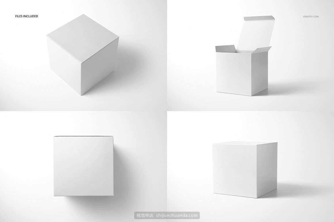 礼物盒纸盒礼品包装设计提案样机PSD模板