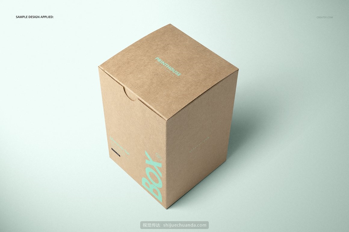 牛皮纸礼物盒礼品包装设计提案样机PSD模板