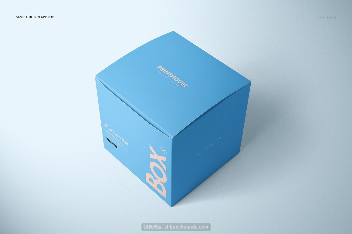 哑光礼品盒纸盒包装设计提案样机PSD模板