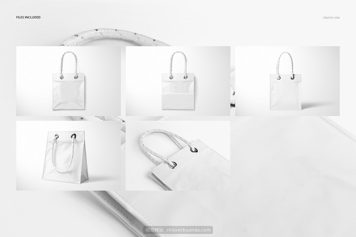 哑光PVC购物袋环保袋包装设计提案样机PSD模板
