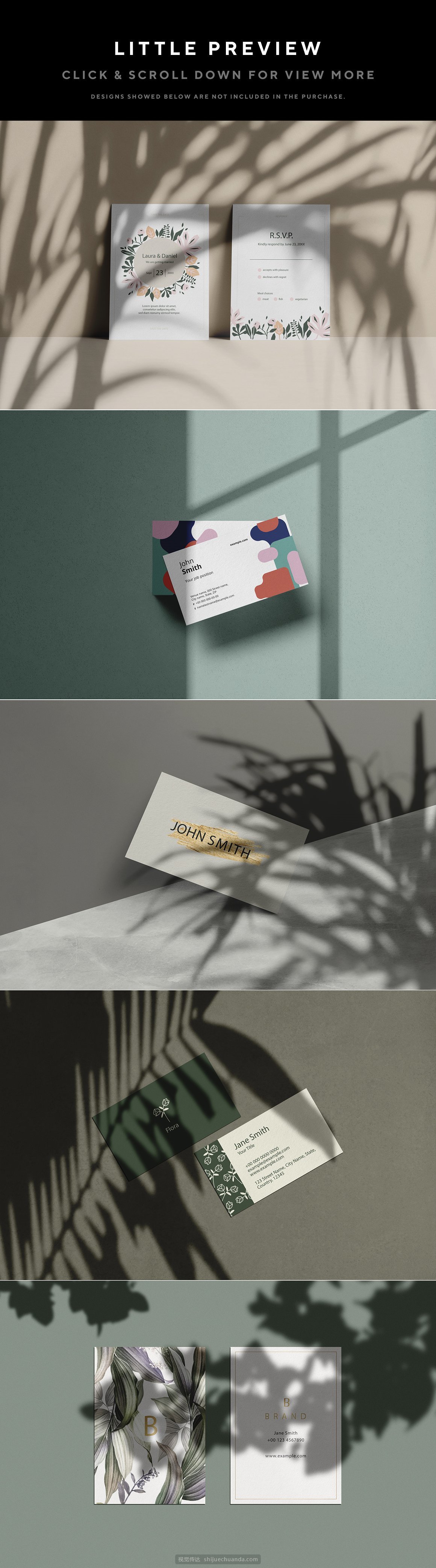 自然阳光植物光影品牌设计提案样机PSD模板