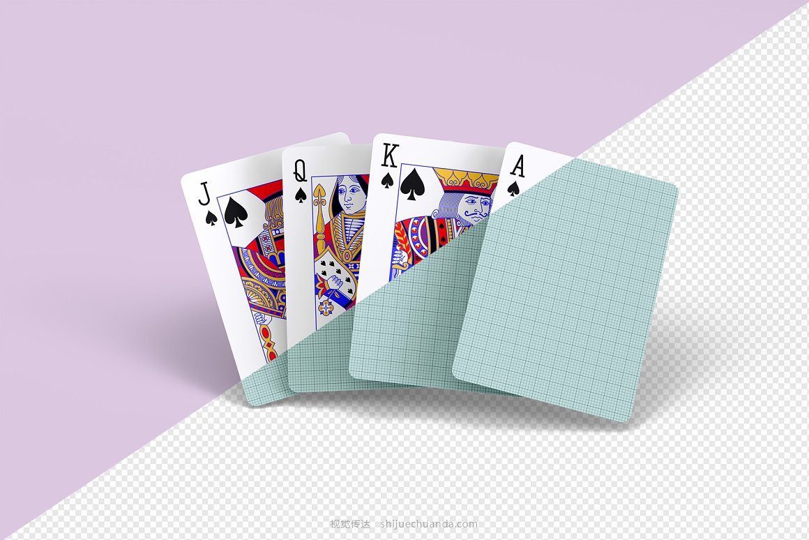 8个纸牌扑克牌样机模型