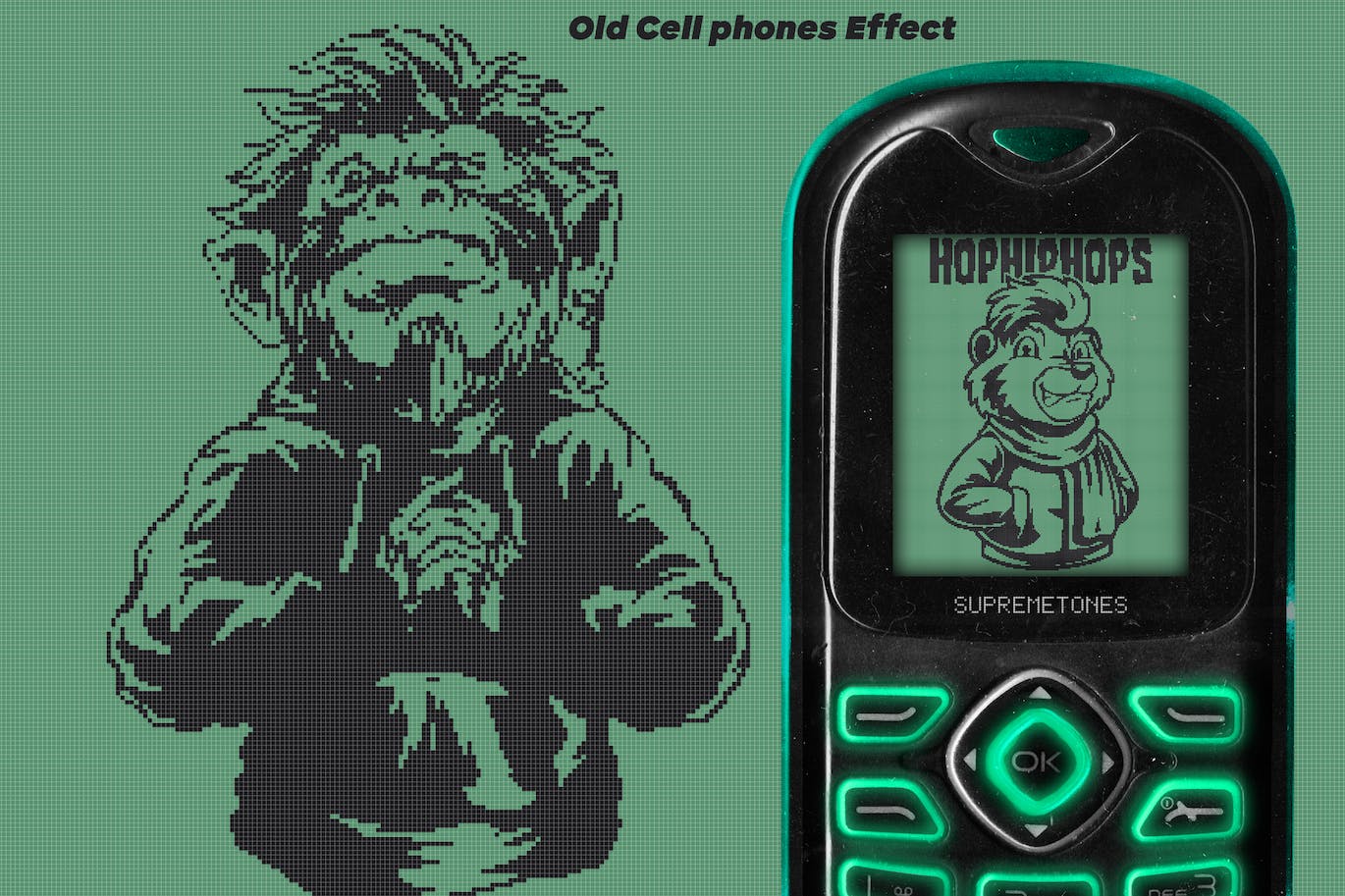 复古怀旧像素风PS动作 Old Cell Phones Effect